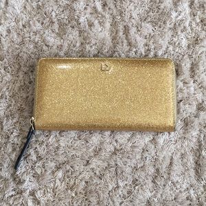 Kate spade wallet gold sparkly